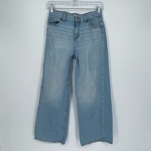 Weekend Academy Girl's Blue Light Wash Wide Leg School Baggy Denim Jeans Size 12